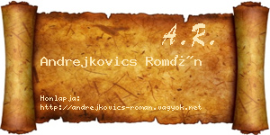 Andrejkovics Román névjegykártya